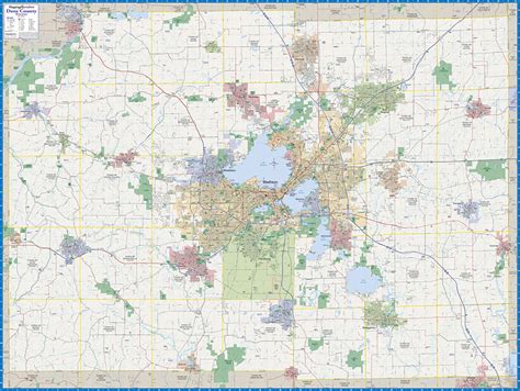 Dane County Wall Map Mapping Specialists Limited
