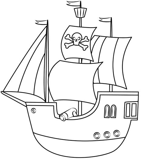 Dibujos De Gran Barco Pirata Para Colorear Para Colorear Pintar E