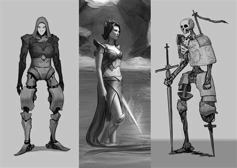 Bw Full Body Character Sketch Artistsandclients