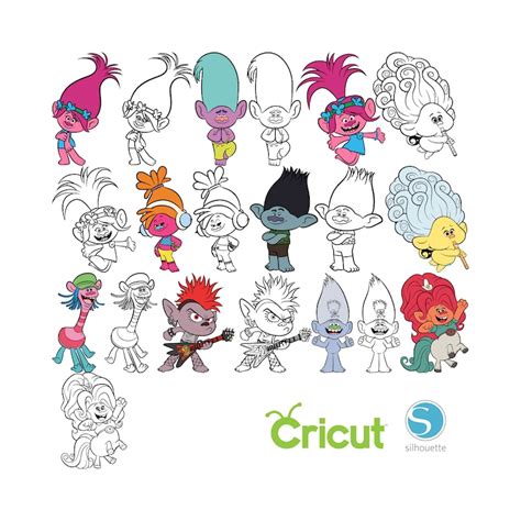 20 Trolls Svg Bundle For Cricut And Silhouette Cutting Etsy Uk