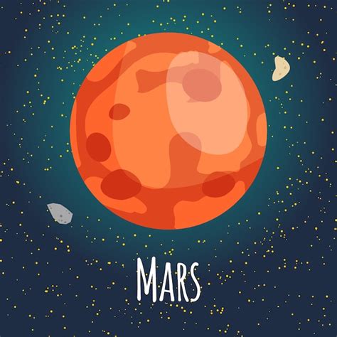 Ilustración Planeta Marte Vector Premium