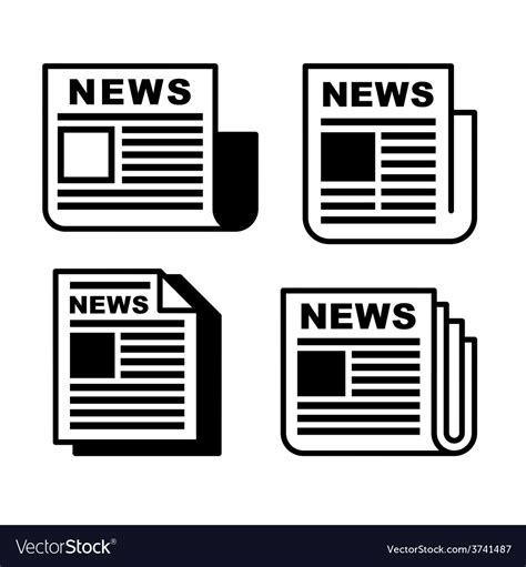 Newspaper Icons Set Royalty Free Vector Image Vectorstock