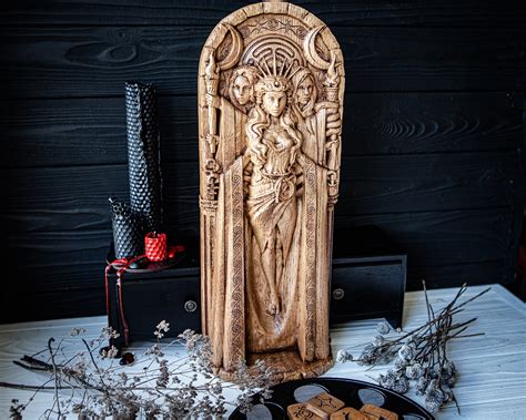 Hecate Statue 15 Greek Goddess For Pagan Home Altar Etsy