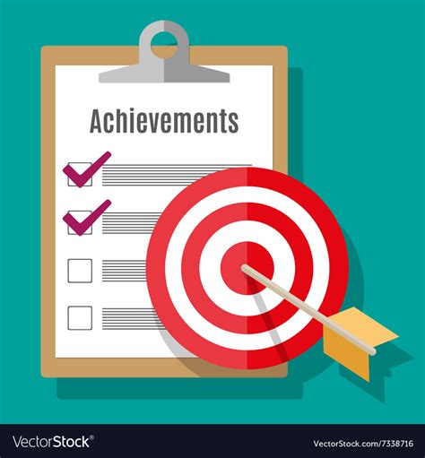 Goal Achievement Concept In Flat Style Royalty Free Vector
