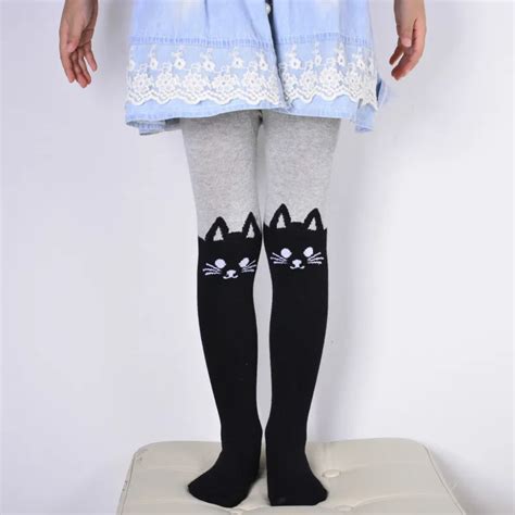 Spring Girls Tights Cartoon Cat Baby Girl Pantyhose Fashion Cotton