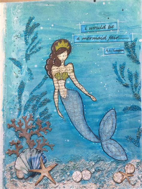 Large Dylusions Journal Mixed Media Mermaid Mermaid Art Art Journal