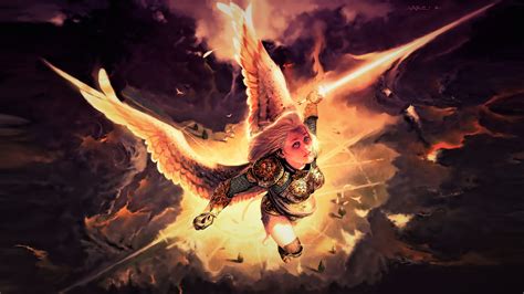 Download Blonde Angel Fantasy Angel Warrior 4k Ultra Hd Wallpaper