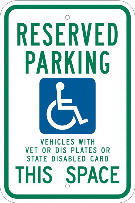 18 In X 12 In Nominal Sign Size Aluminum Handicap Parking Sign