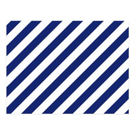 Navy Blue And White Diagonal Stripes Pattern Postcard Uk
