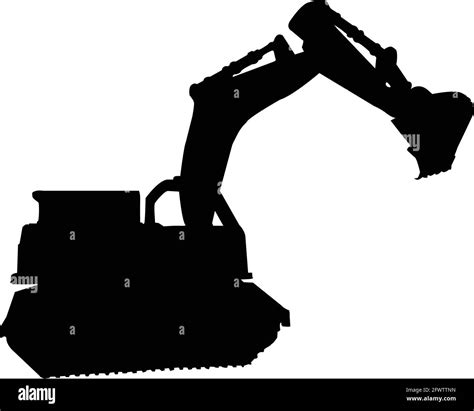 Jcb Machine Silhouette Vector For Multipurpose Use Stock Vector Image