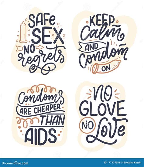 Safe Sex Slogans Great Design For Any Purposes Lettering For World Aids Day Design Stock