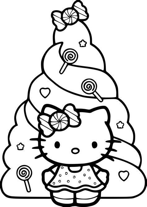 coloriage hello kitty noel dessin gratuit à imprimer