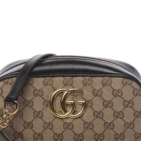 Gucci Monogram Matelasse Diagonal Small Gg Marmont Chain Shoulder Bag