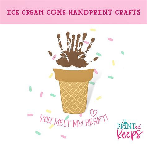 Ice Cream Cone Handprint Craft Ice Cream Handprint Art Printable