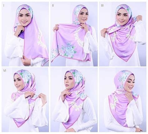 25 Kreasi Tutorial Hijab Segi Empat Simple 2018