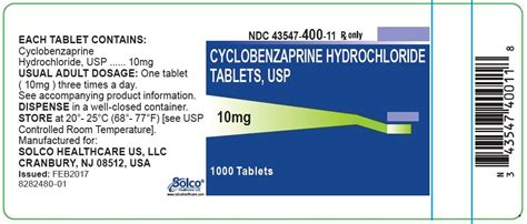 Product Images Cyclobenzaprine Hydrochloride Photos Packaging Labels