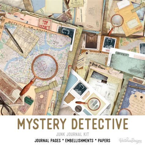 Mystery Detective Junk Journal Kit Printable Junk Journal Etsy Canada