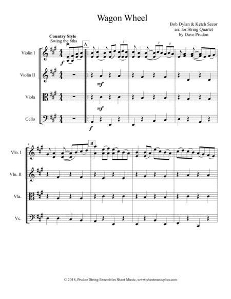 Wagon Wheel By Boby Dylan And Ketch Secor Digital Sheet Music For Score And Parts Download