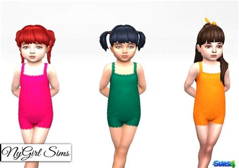 Lace Trim Toddler Pajama Bodysuit At Nygirl Sims Sims 4 Updates