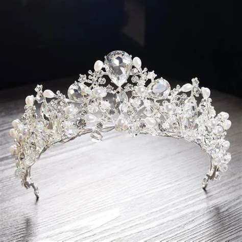 Gorgeous Silver Crystal Pearl Bridal Tiaras Wedding Hair Accessories