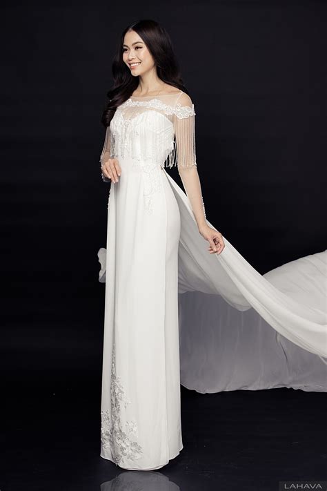 M U Th Y L Ng L Y Trong Bst O D I C I Lahava Ao Dai Vietnamese Wedding Dress Long White Dress