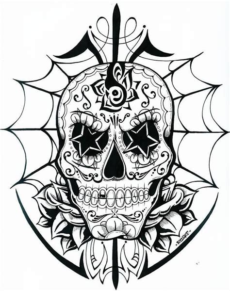Pin By Joe Continanzi On Skulls And Shit Skull Coloring Pages Tattoo