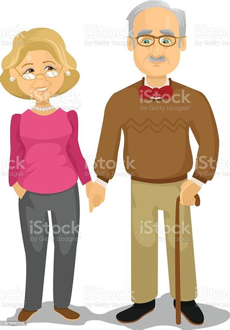 Grandpa And Grandma Vector Flat Cartoon Illustration Stock Vector Art