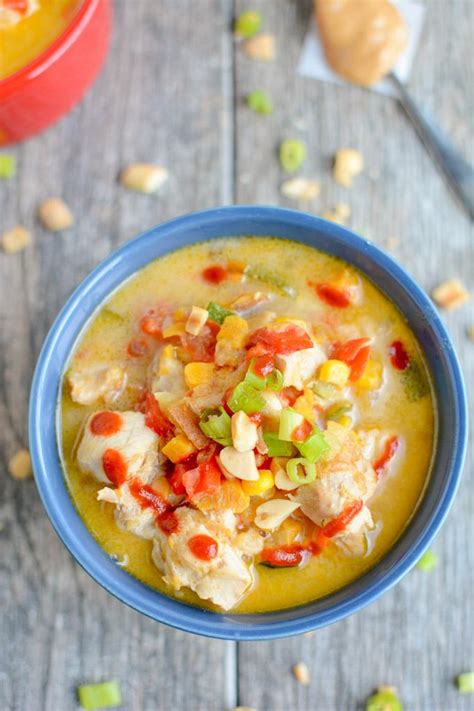 The noodles are enveloped in a mild creamy peanut and lime sauce and the peanuts, cilantro and red bell pepper give texture and. Instant Pot Thai Peanut Chicken Soup
