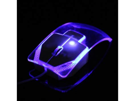 Creative Clear Computer Mouse 1000dpi Optical Led Blue Light