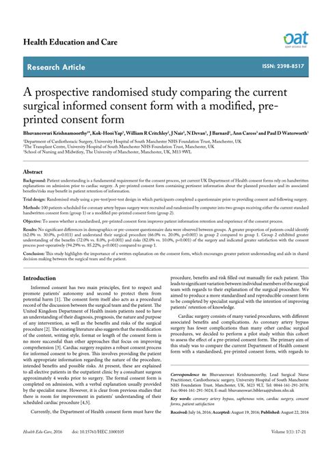 Pdf A Prospective Randomised Study Comparing The Current Surgical