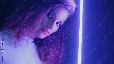 Close Up Portrait Of Beautiful Trendy Woman Wearing White Costume