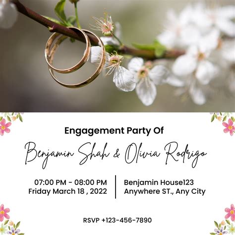 Engagement Invitation Cards Templates