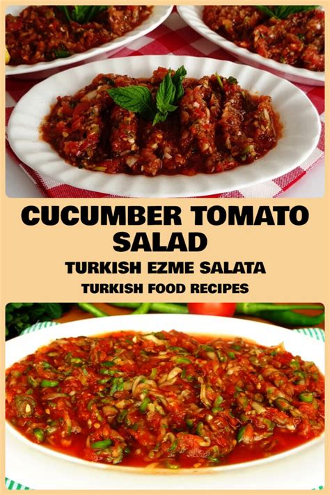 Cucumber Tomato Salad Salad With Paste Dressing Turkish Ezme Salata