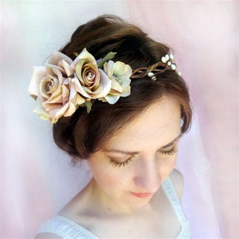 Bridal Hair Accessories Pink Floral Crown Wedding By Thehoneycomb 90