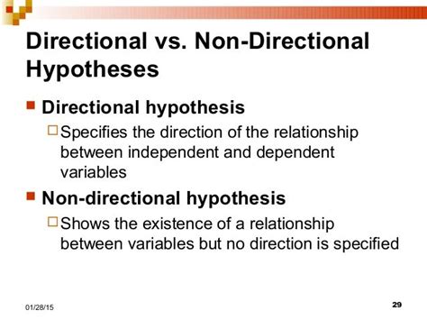 Directional And Non Directional Hypotheses