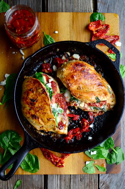 Many of these easy stuffed chicken recipes are ready in 30 minutes or less, which means your busy weeknights just got a little easier. Sundried Tomato, Spinach, and Cheese Stuffed Chicken | Chicken