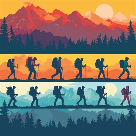 premium vector free vector hiking concept illustration
