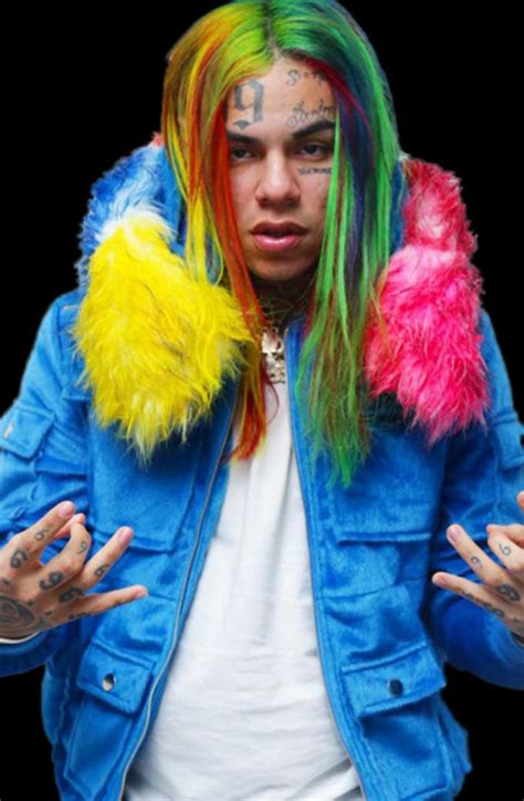 Keke Tekashi Day 69 6ix9ine Blue Cotton Fur Hooded Jacket