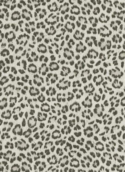 Snow Leopard Print Wallpaper In Grey And Ivory Design By