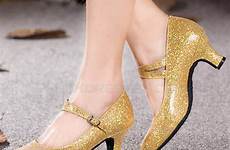 shoes dance women heels gold glitter latin buckle sparkling ballroom outdoor party wedding