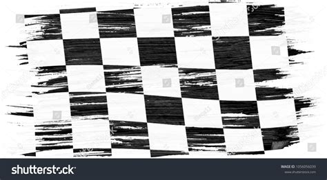 Closeup Of Art Brush Watercolor Painting Checkered Black And White