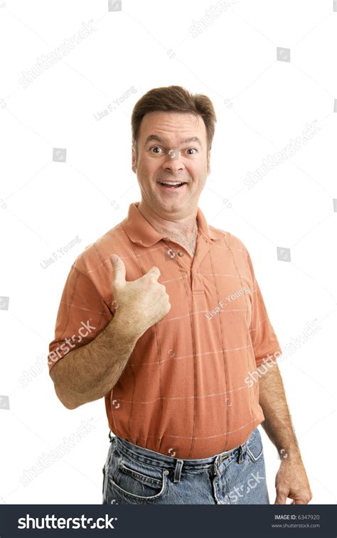 Regular Guy Smiling Pointing Himself Disbelief Stock Photo 6347920