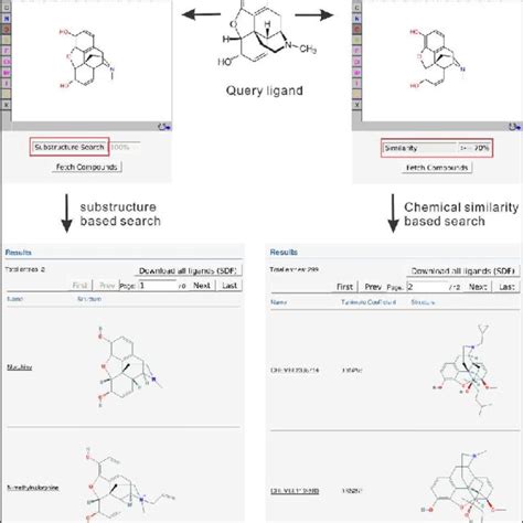 Searching Glass Database For Ligands Using Either The Substructure
