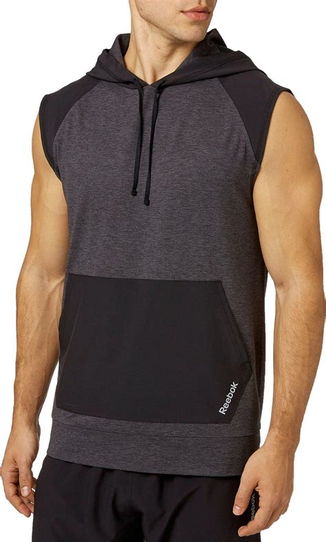 Reebok Synthetic 247 Jersey Woven Pieced Sleeveless Hoodie For Men Lyst