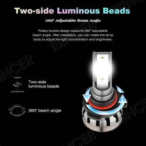 90059006 Combo Led Headlight 240w 30800lm Highlow Beam 6000k White 4 Bulbs Kit Ebay