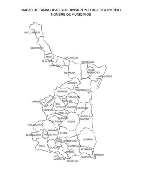 Mapa Tamaulipas Con Nombre De Municipios