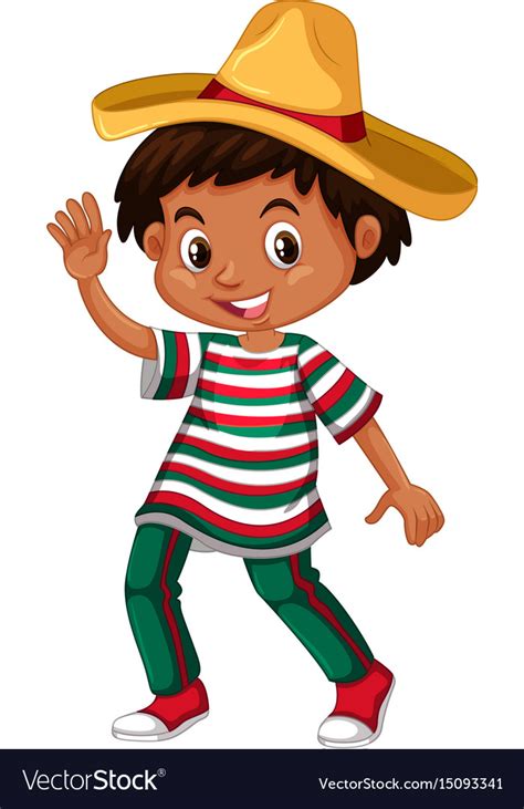 Mexican Boy In Traditional Outfit Royalty Free Vector Image