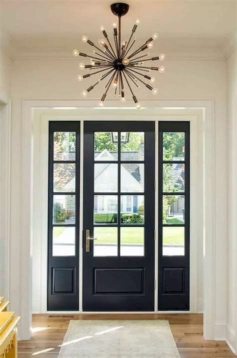Between entry lock and deadbolt on door and top slide bolt. 70 Best Modern Farmhouse Front Door Entrance Design Ideas ...