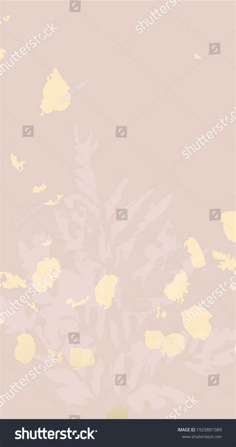 Abstract Floral Pastel Dusty Pink Gold Stock Illustration 1929801989