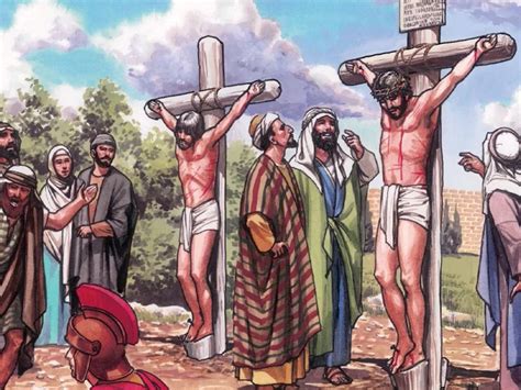 Jesus On The Cross Jesus Is Mocked On The Cross But Talks With A Dying Thief Matthew 27 38 44